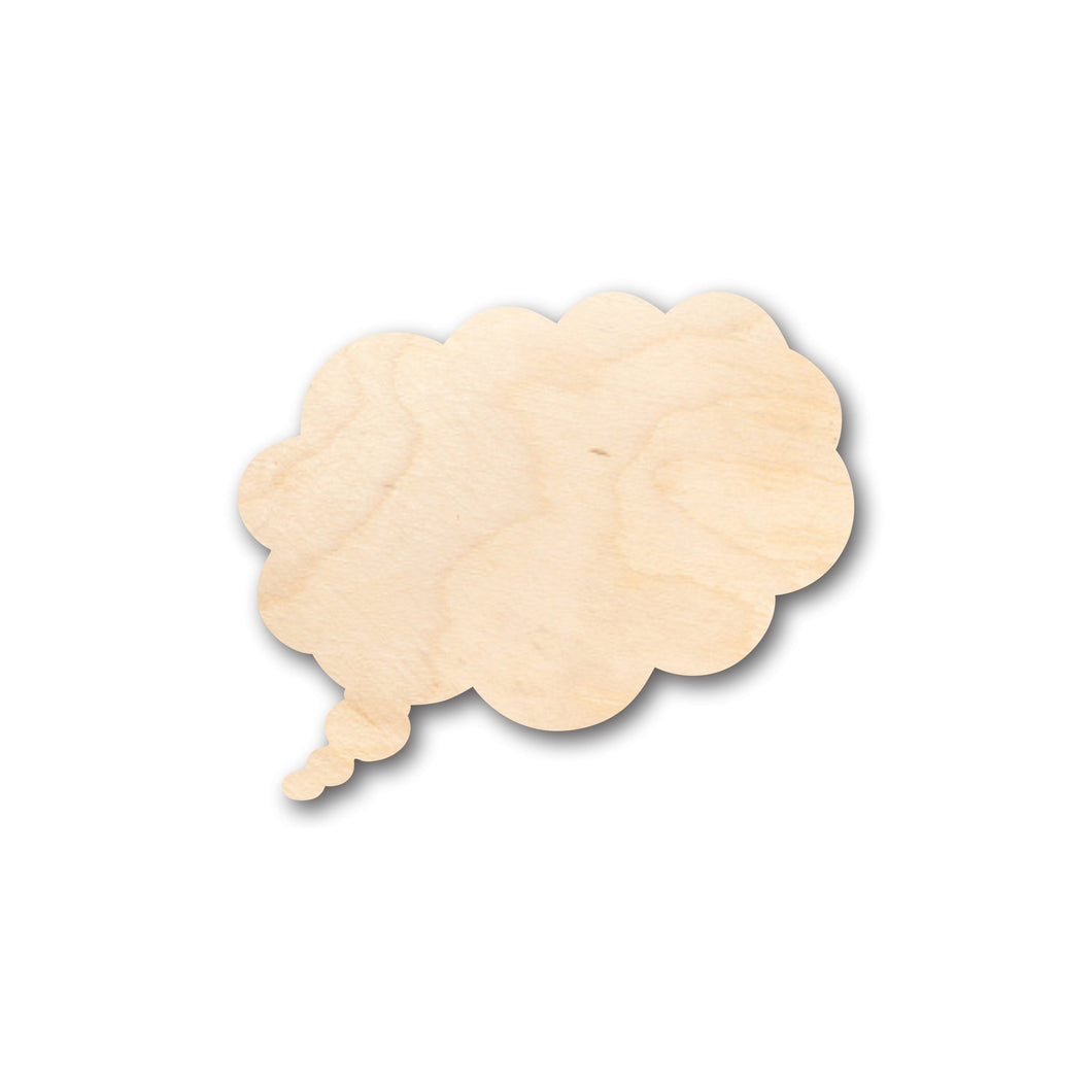 Unfinished Wood Thought Bubble Shape - Craft - up to 36