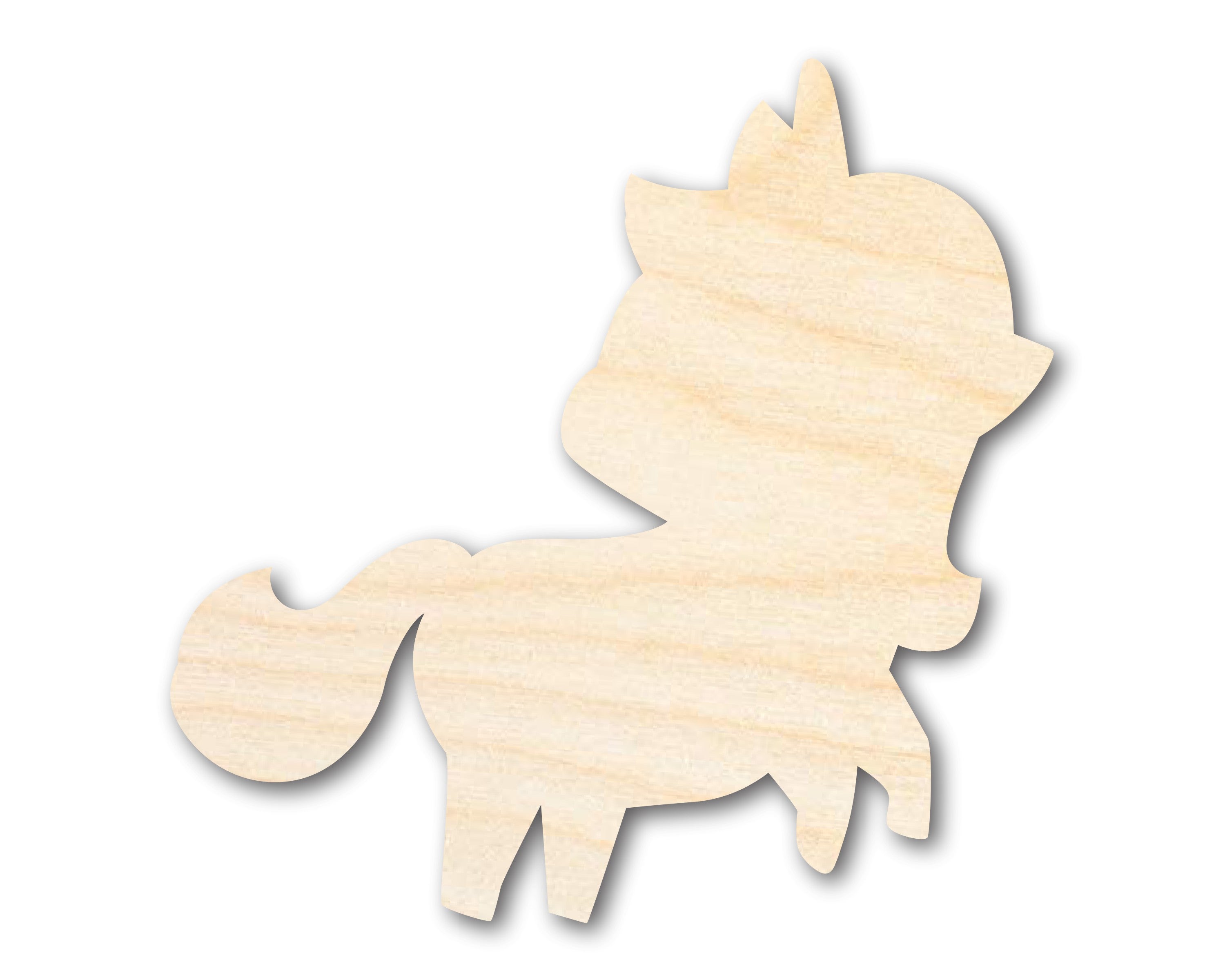 Unfinished Wood Unicorn Shape - Craft - up to 36