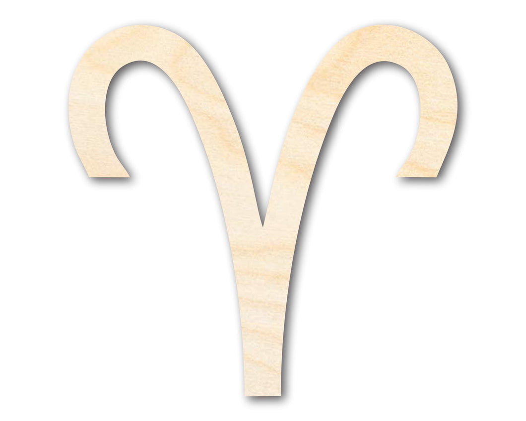 Unfinished Wood Aries Sign Shape - Zodiac Craft - up to 36
