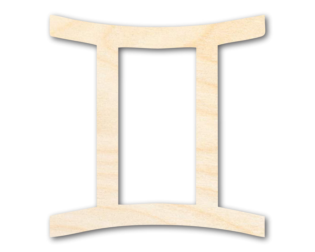 Unfinished Wood Gemini Sign Shape - Zodiac Craft - up to 36