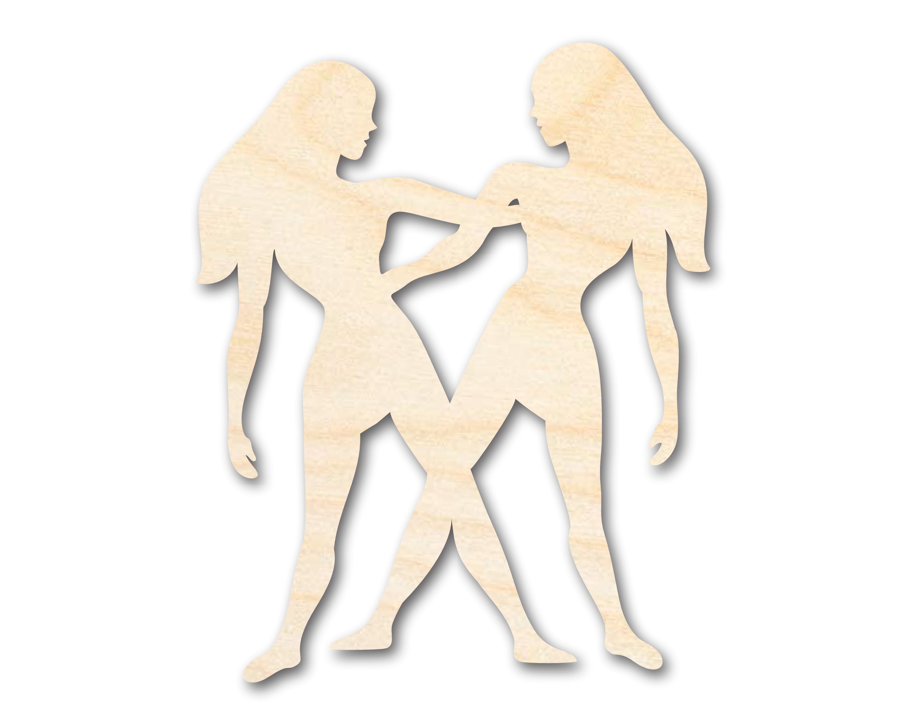 Unfinished Wood Gemini Twins Shape - Zodiac Craft - up to 46