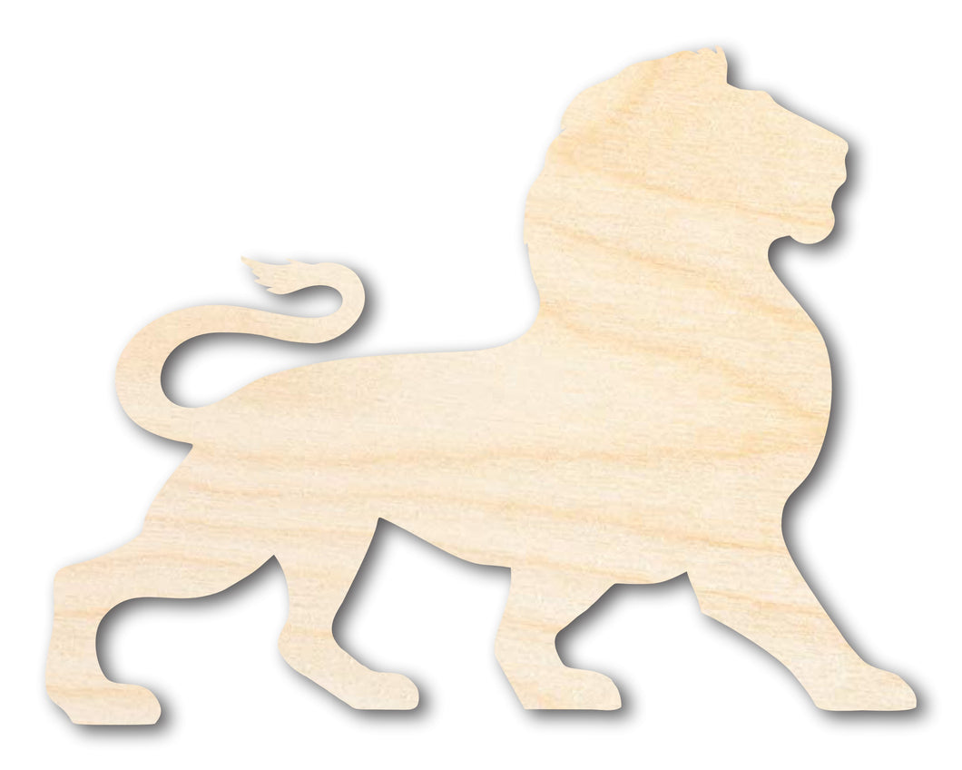 Unfinished Wood Leo Lion Shape - Zodiac Craft - up to 46
