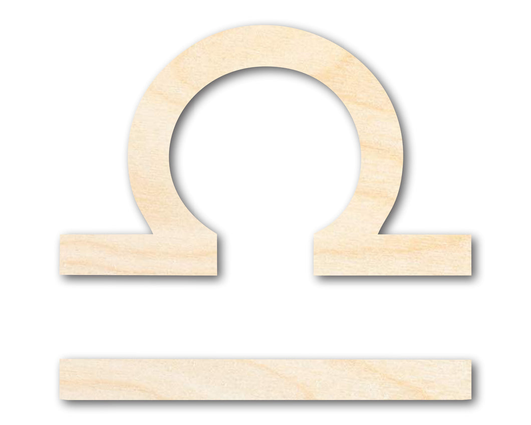 Unfinished Wood Libra Sign Shape - Zodiac Craft - up to 36