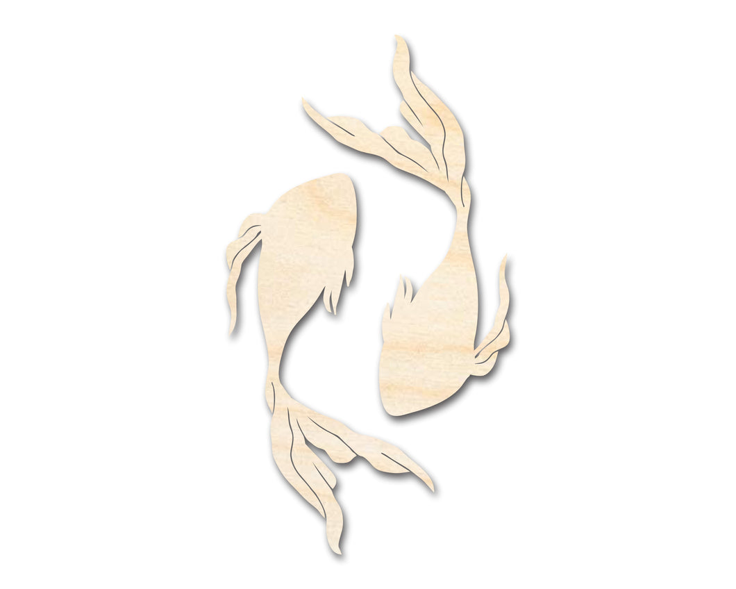 Unfinished Wood Pisces Fish Shape - Zodiac Craft - up to 46