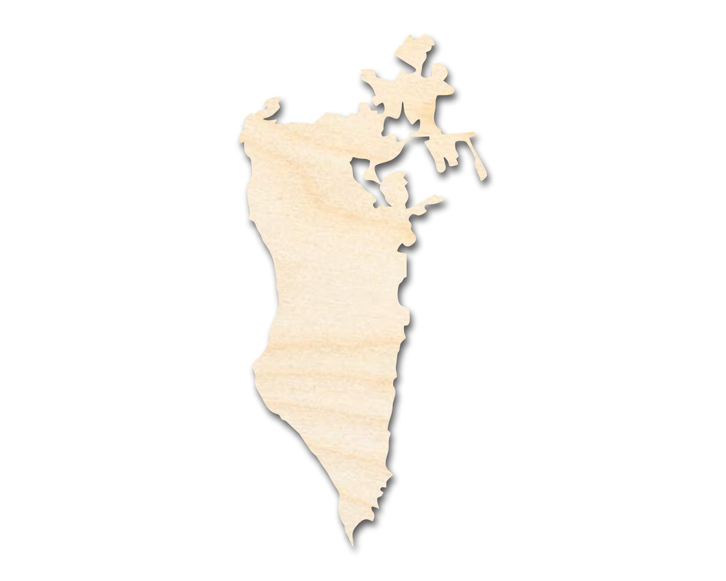 Unfinished Wood Bahrain Country Shape - Middle East Craft - up to 36