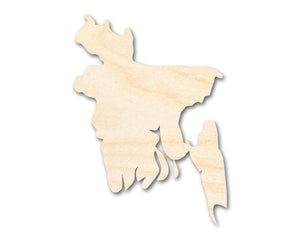 Unfinished Wood Bangladesh Country Shape - South Asia Craft - up to 36" DIY