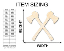 Load image into Gallery viewer, Unfinished Wood Crossed Axes Shape - Medieval Viking Craft - up to 36&quot; DIY
