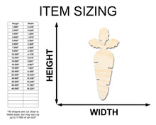 Load image into Gallery viewer, Unfinished Wood Carrot Shape - Garden Vegetable Craft - up to 36&quot; DIY
