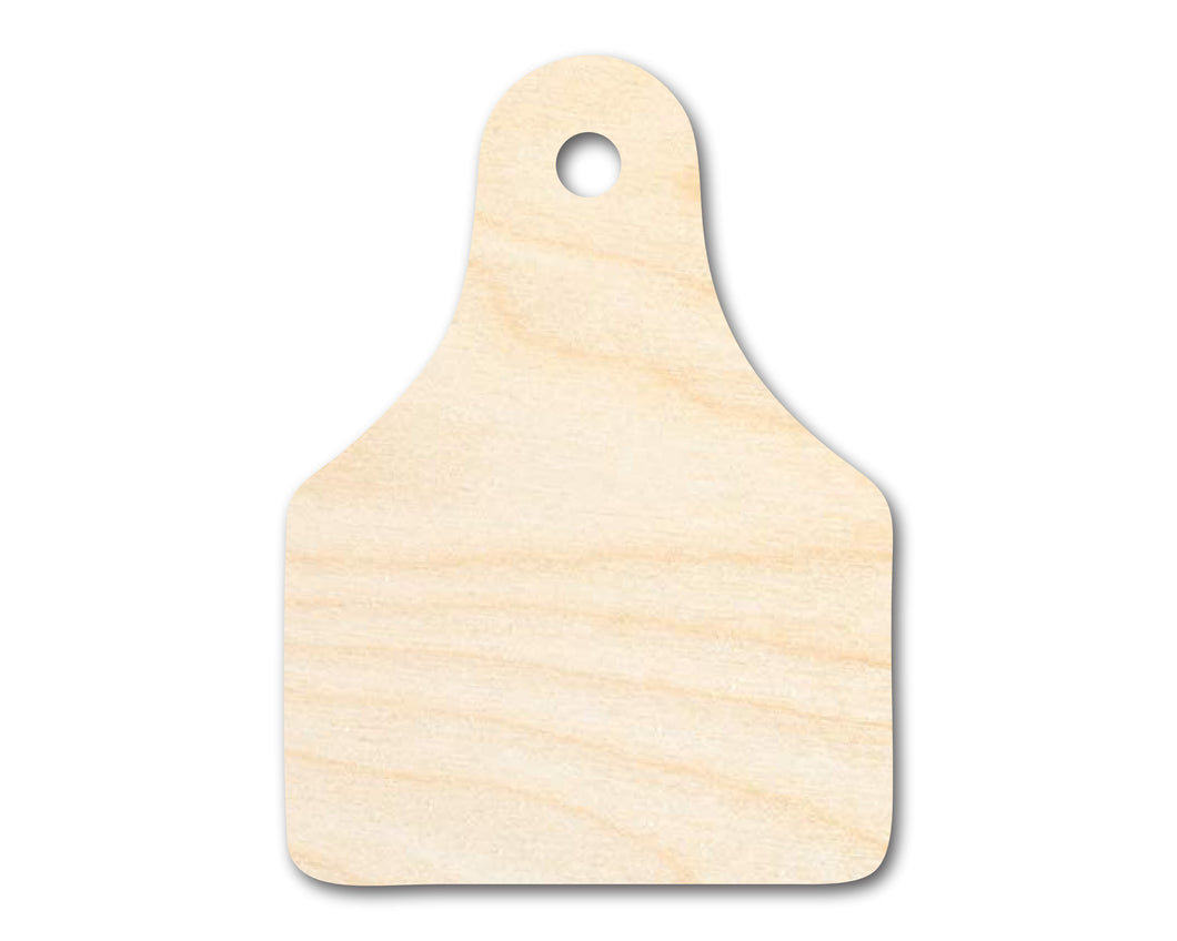 Unfinished Wood Cow Tag Shape - Farm Craft - up to 36