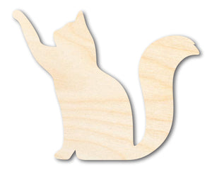Unfinished Wood Reaching Cat Shape - Cat Craft - up to 36" DIY
