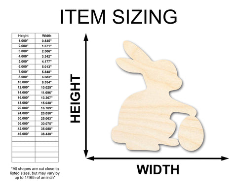 Unfinished Wood Easter Bunny Shape - Easter Bunny Egg Craft - up to 36" DIY
