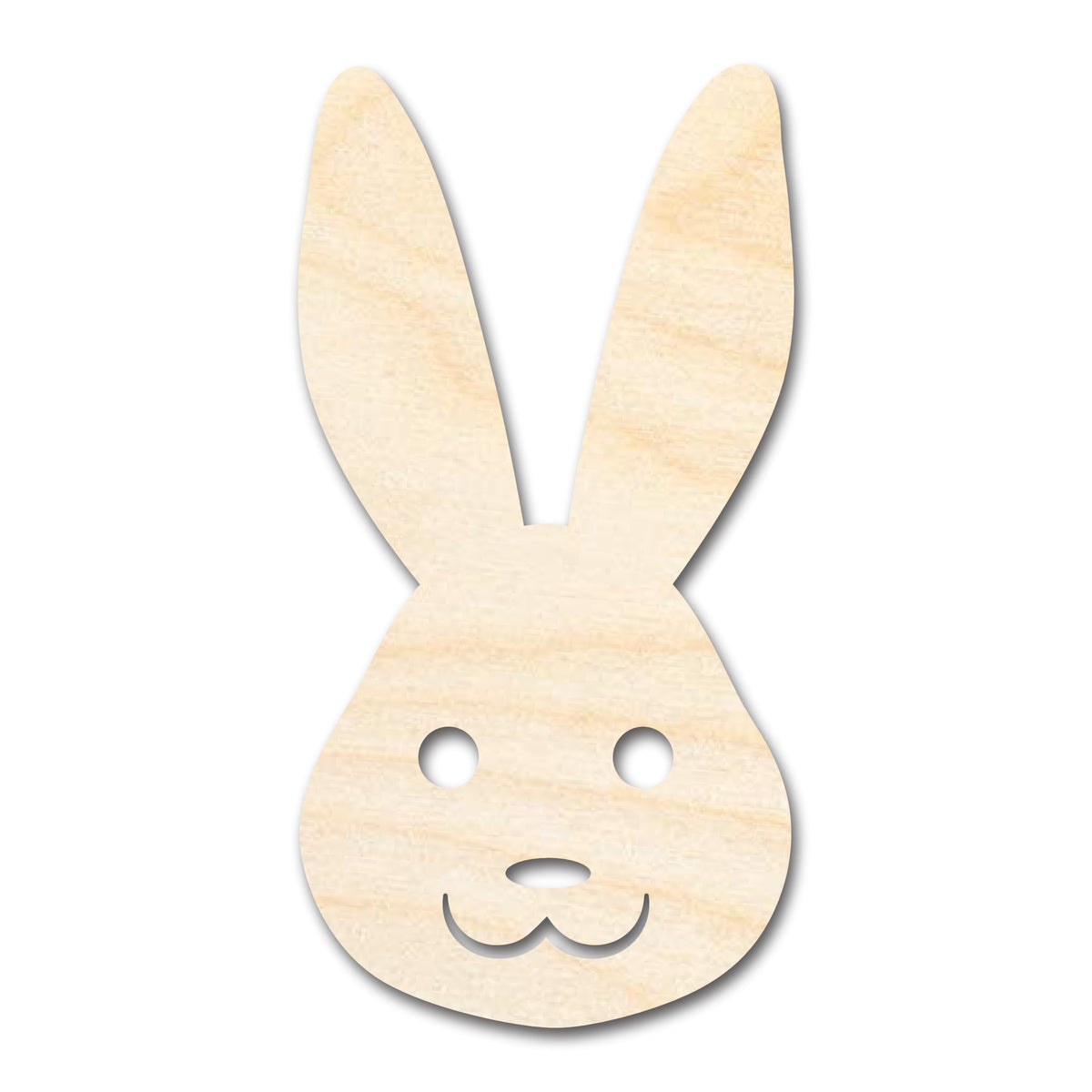 Unfinished Wood Happy Bunny Shape - Bunny Head Craft - up to 46