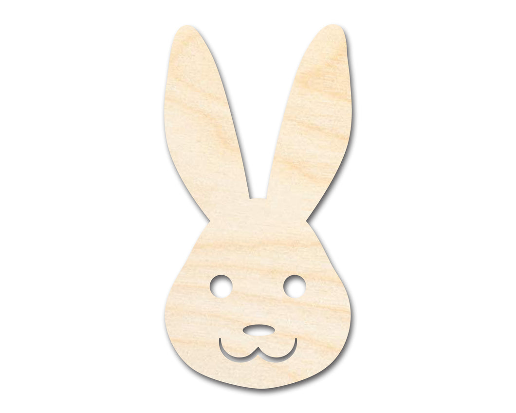 Unfinished Wood Happy Bunny Shape - Bunny Head Craft - up to 36