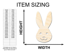 Load image into Gallery viewer, Unfinished Wood Happy Bunny Shape - Bunny Head Craft - up to 36&quot; DIY

