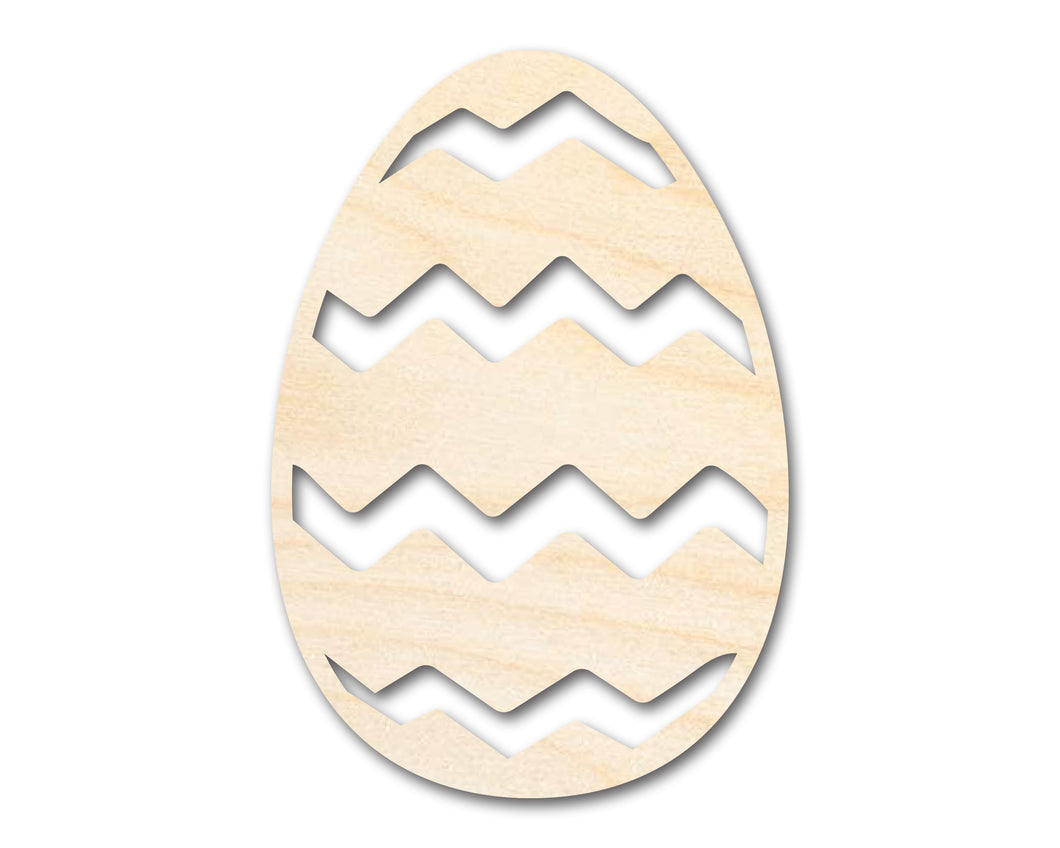 Unfinished Wood Striped Egg Shape - Easter Craft - up to 36
