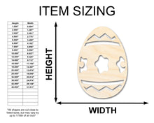 Load image into Gallery viewer, Unfinished Wood Striped Flower Egg Shape - Easter Craft - up to 36&quot; DIY
