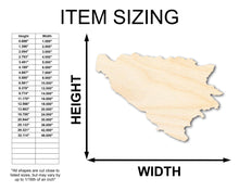 Load image into Gallery viewer, Unfinished Wood Bosnia and Herzegovina Country Shape - Southeast Europe Craft - up to 36&quot; DIY
