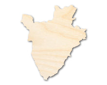 Load image into Gallery viewer, Unfinished Wood Burundi Country Shape - East Africa Craft - up to 36&quot; DIY
