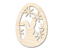 Load image into Gallery viewer, Unfinished Wood Easter Bunny Flower Egg Shape - Easter Craft - up to 36&quot; DIY
