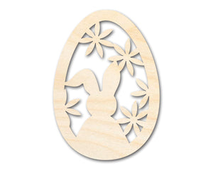 Unfinished Wood Easter Bunny Flower Egg Shape - Easter Craft - up to 36" DIY