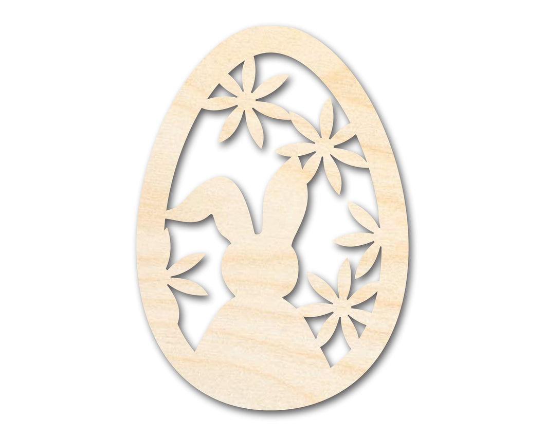 Unfinished Wood Easter Bunny Flower Egg Shape - Easter Craft - up to 36