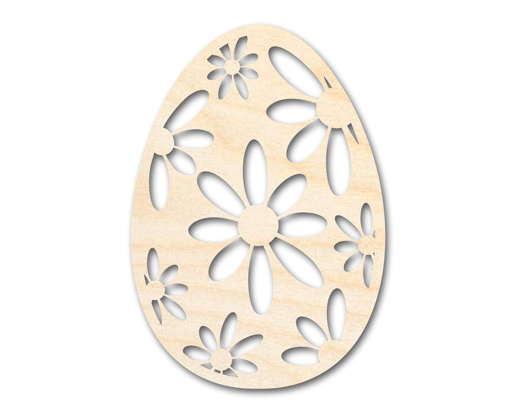 Unfinished Wood Daisy Egg Shape - Easter Craft - up to 36