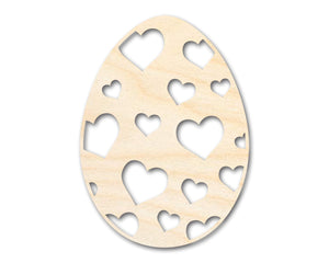 Unfinished Wood Heart Egg Shape - Easter Craft - up to 36" DIY