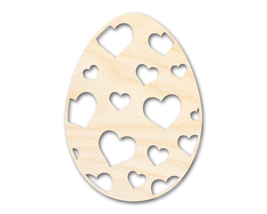 Unfinished Wood Heart Egg Shape - Easter Craft - up to 36