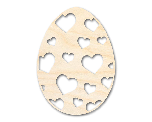 Unfinished Wood Heart Egg Shape - Easter Craft - up to 36