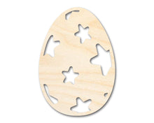 Load image into Gallery viewer, Unfinished Wood Starry Egg Shape - Easter Craft - up to 36&quot; DIY
