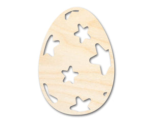 Unfinished Wood Starry Egg Shape - Easter Craft - up to 36" DIY