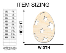 Load image into Gallery viewer, Unfinished Wood Starry Egg Shape - Easter Craft - up to 36&quot; DIY

