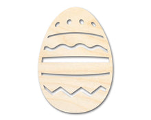 Load image into Gallery viewer, Unfinished Wood Striped Egg Shape - Easter Craft - up to 36&quot; DIY
