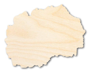 Unfinished Wood North Macedonia Shape - Balkans Craft - up to 36" DIY
