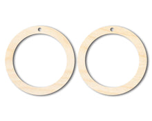 Load image into Gallery viewer, Unfinished Wood Hoop Earring Blank Pair - DIY Jewelry Craft - Available in 1&quot; to 3&quot;
