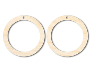 Unfinished Wood Hoop Earring Blank Pair - DIY Jewelry Craft - Available in 1" to 3"