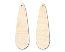 Load image into Gallery viewer, Unfinished Wood Long Drop Earring Blank Pair - DIY Jewelry Craft - Available in 1&quot; to 3&quot;
