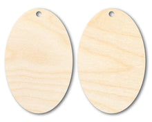 Load image into Gallery viewer, Unfinished Wood Oval Earring Blank Pair - DIY Jewelry Craft - Available in 1&quot; to 3&quot;
