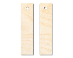 Unfinished Wood Rectangle Earring Blank Pair - DIY Jewelry Craft - Available in 1" to 3"