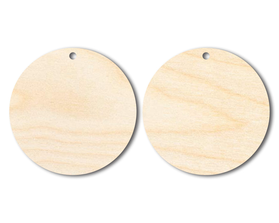 Unfinished Wood Circle Earring Blank Pair - DIY Jewelry Craft - Available in 1