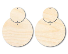 Load image into Gallery viewer, Unfinished Wood 2-Piece Circle Earring Blank Pair - DIY Jewelry Craft - Available in 2&quot; to 4&quot;
