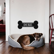 Load image into Gallery viewer, Custom Metal Dog Sign | Metal Dog Bone Name Sign | 15 Color Options
