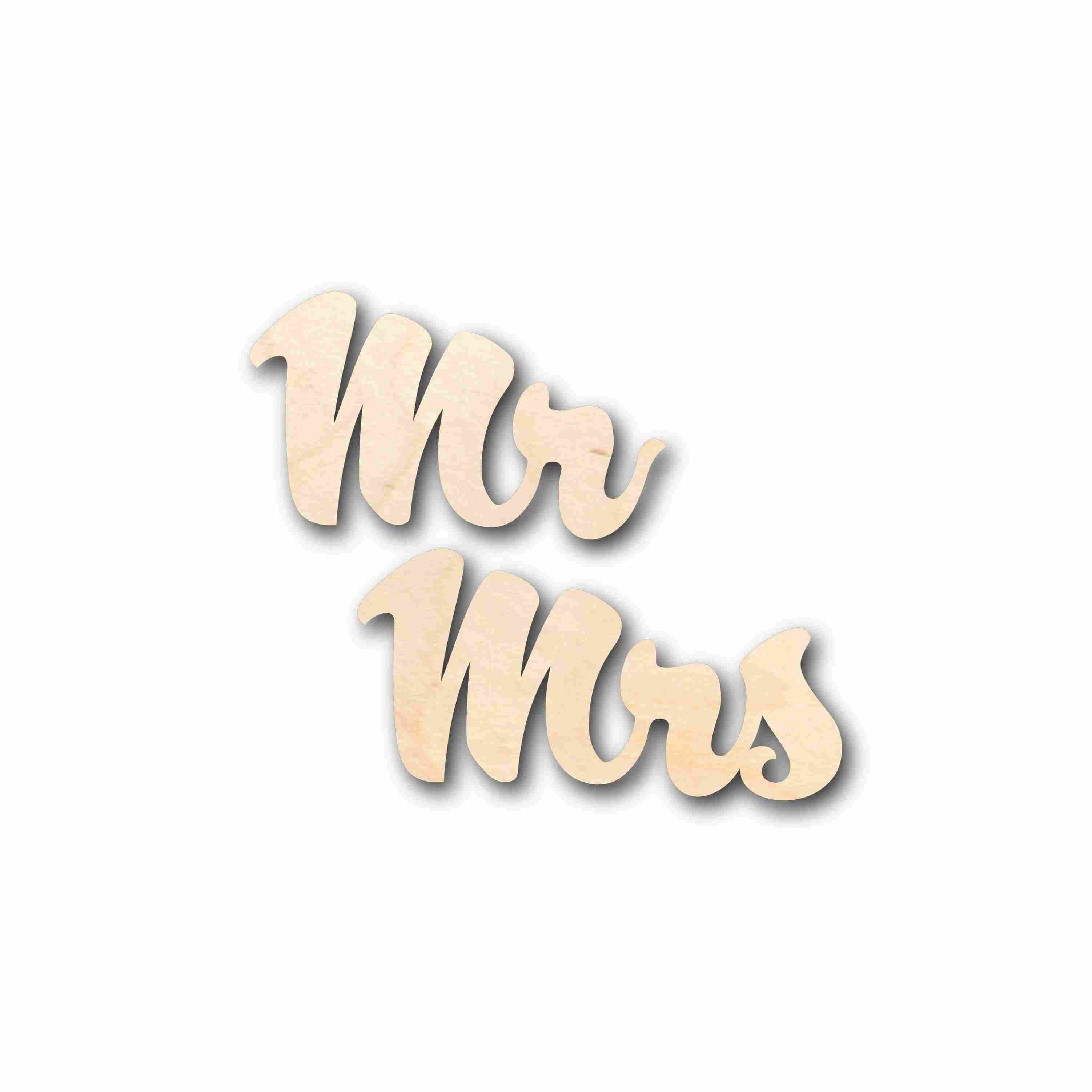 Mr. & Mrs. Sign Unfinished Wood Cutout Home Decor DIY Wedding