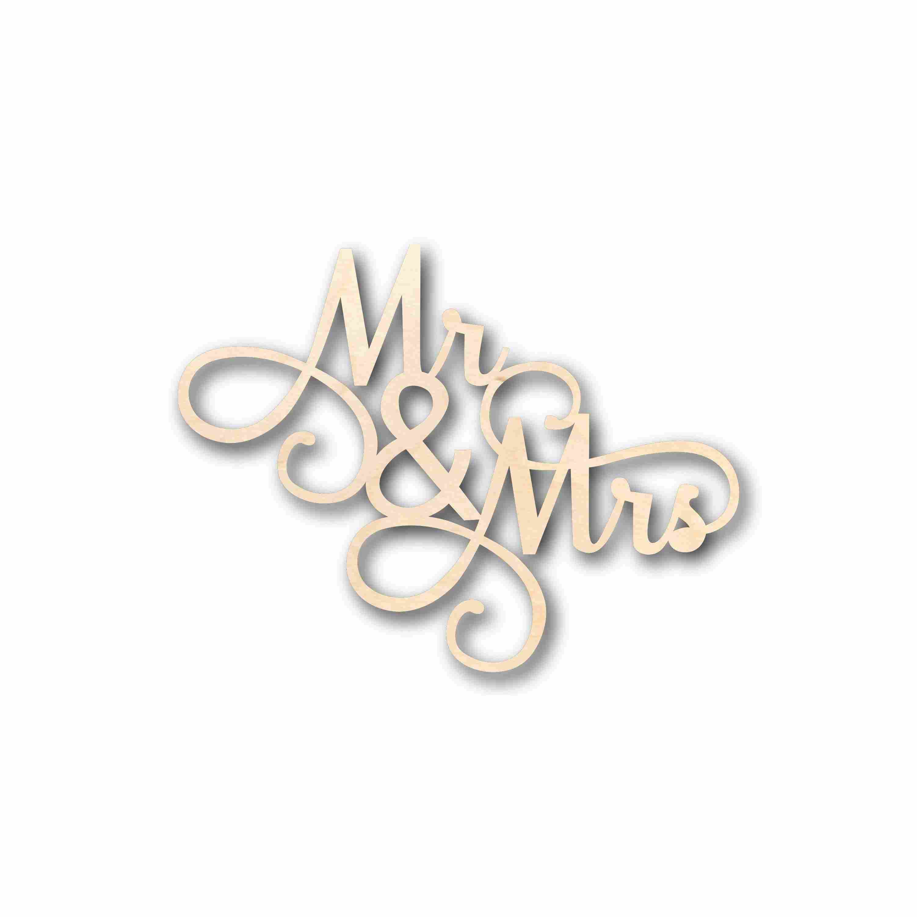 Mr. & Mrs. Sign Unfinished Wood Cutout Home Decor DIY Wedding