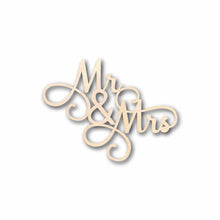 Load image into Gallery viewer, Mr. &amp; Mrs. Sign Unfinished Wood Cutout Home Decor DIY Wedding
