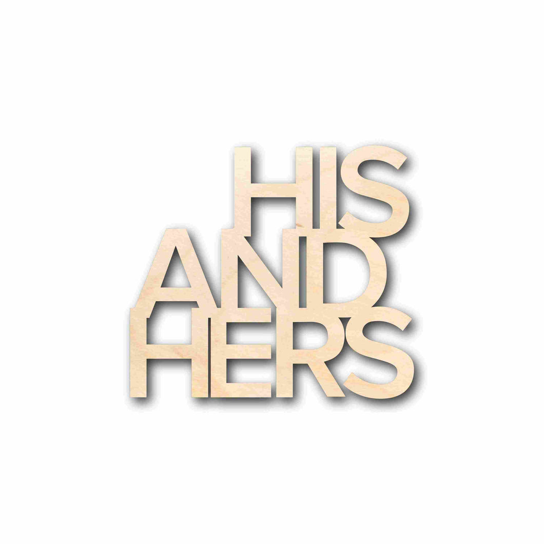 His and Hers Sign Unfinished Wood Cutout Home Decor DIY Wedding