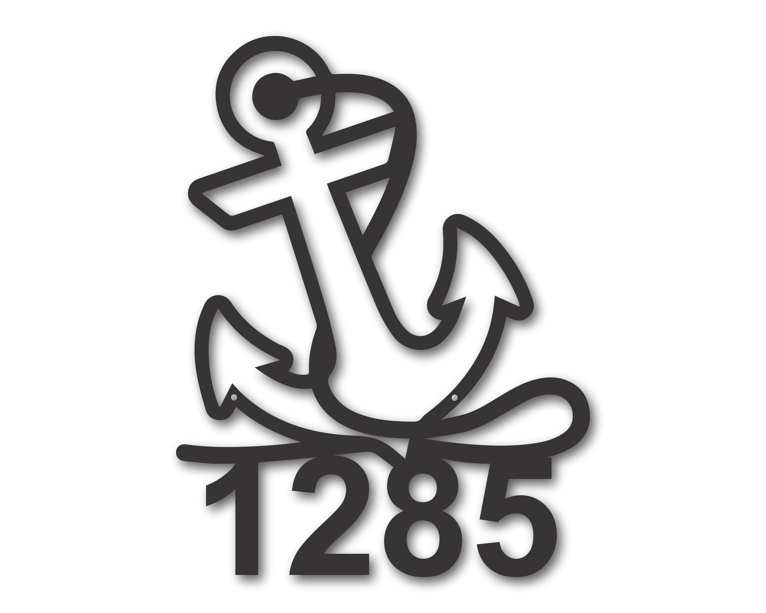 Custom Metal Anchor Address Sign | Metal Nautical House Sign | Indoor Outdoor | Up to 46