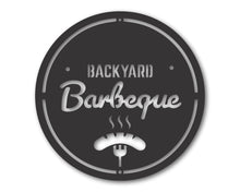 Load image into Gallery viewer, Metal Backyard BBQ Sign | Metal Backyard Wall Decor | 15 Color Options
