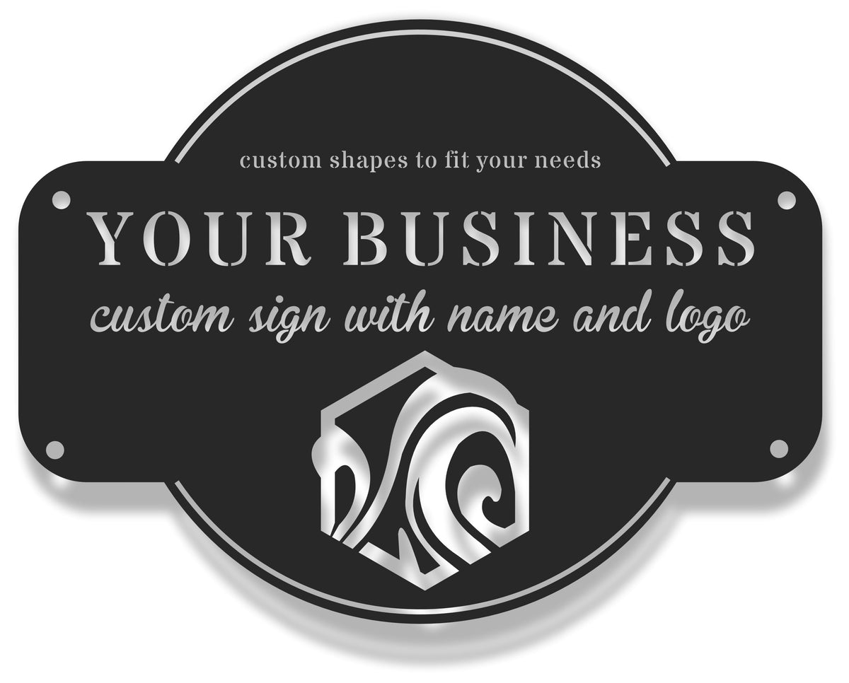 Metal Custom Business Sign | Custom Metal Business Logo Sign | 14 Colo ...