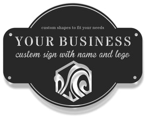 Metal Custom Business Sign | Custom Metal Business Logo Sign | 14 Color Options